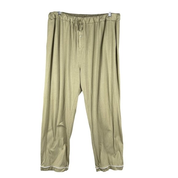 NEW Meomua Mens 2X Olive Green Bamboo Cotton PJ Set Stretchy Lounge Quiet Luxury - Picture 3 of 16